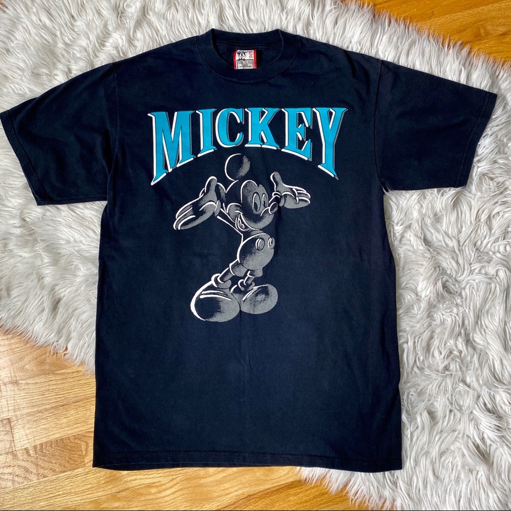 Vintage Mickey Spell Out Black T-shirt